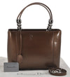 Authentic Christian Dior Maris Pearl 2Way Shoulder Tote Bag Enamel Brown 5370J