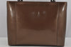 Authentic Christian Dior Maris Pearl 2Way Shoulder Tote Bag Enamel Brown 5370J