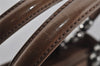 Authentic Christian Dior Maris Pearl 2Way Shoulder Tote Bag Enamel Brown 5370J