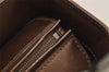 Authentic Christian Dior Maris Pearl 2Way Shoulder Tote Bag Enamel Brown 5370J
