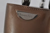 Authentic Christian Dior Maris Pearl 2Way Shoulder Tote Bag Enamel Brown 5370J