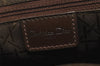 Authentic Christian Dior Maris Pearl 2Way Shoulder Tote Bag Enamel Brown 5370J