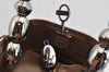 Authentic Christian Dior Maris Pearl 2Way Shoulder Tote Bag Enamel Brown 5370J