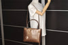 Authentic Christian Dior Maris Pearl 2Way Shoulder Tote Bag Enamel Brown 5370J
