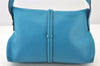 Authentic BURBERRY Vintage Chack Leather Shoulder Hand Bag Purse Blue 5370K