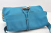 Authentic BURBERRY Vintage Chack Leather Shoulder Hand Bag Purse Blue 5370K