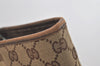 Authentic GUCCI Vintage Shoulder Tote Bag GG Canvas Leather 31243 Brown 5371I