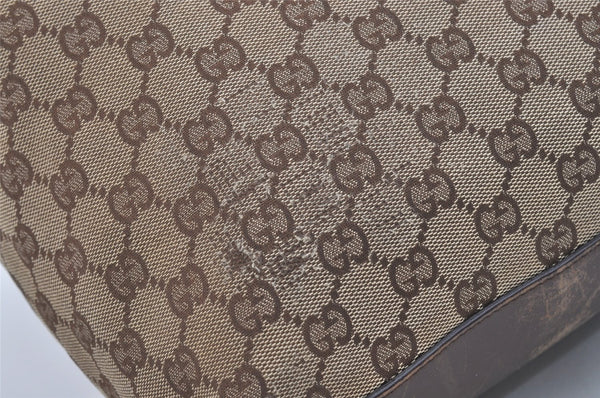 Authentic GUCCI Vintage Shoulder Tote Bag GG Canvas Leather 31243 Brown 5371I