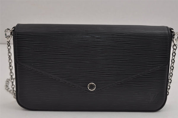 Auth Louis Vuitton Epi Pochette Felicie Chain Shoulder Bag Black M62648 LV 5371J