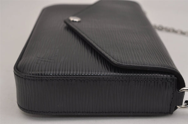 Auth Louis Vuitton Epi Pochette Felicie Chain Shoulder Bag Black M62648 LV 5371J