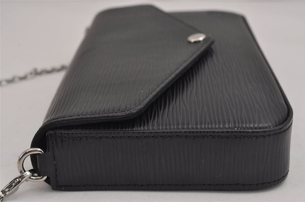 Auth Louis Vuitton Epi Pochette Felicie Chain Shoulder Bag Black M62648 LV 5371J