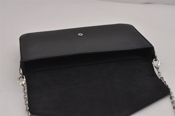 Auth Louis Vuitton Epi Pochette Felicie Chain Shoulder Bag Black M62648 LV 5371J