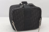 Authentic Christian Dior Trotter Vanity Bag Pouch Canvas Enamel Black CD 5371K