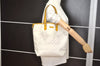 Authentic GUCCI Vintage Shoulder Tote Bag GG PVC Leather 189896 White 5372I