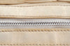 Authentic CHANEL Cotton Leather CC Chain Shoulder Hand Bag White Cream 5372K