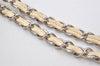 Authentic CHANEL Cotton Leather CC Chain Shoulder Hand Bag White Cream 5372K