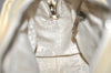 Authentic CHANEL Cotton Leather CC Chain Shoulder Hand Bag White Cream 5372K