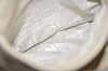 Authentic CHANEL Cotton Leather CC Chain Shoulder Hand Bag White Cream 5372K