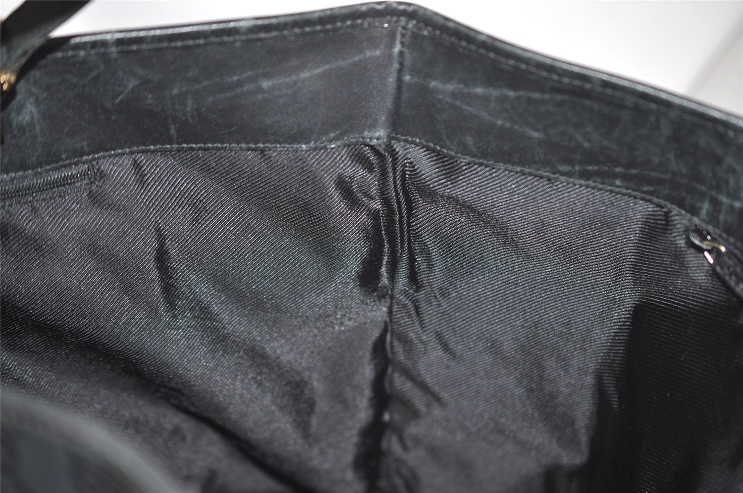 Authentic GUCCI Vintage Shoulder Tote Bag GG Canvas Leather 0021097 Black 5373I