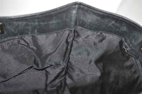 Authentic GUCCI Vintage Shoulder Tote Bag GG Canvas Leather 0021097 Black 5373I