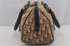 Authentic Christian Dior Trotter Hand Boston Bag Canvas Leather Brown 5373J