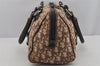Authentic Christian Dior Trotter Hand Boston Bag Canvas Leather Brown 5373J
