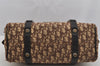 Authentic Christian Dior Trotter Hand Boston Bag Canvas Leather Brown 5373J