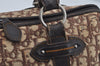 Authentic Christian Dior Trotter Hand Boston Bag Canvas Leather Brown 5373J