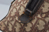 Authentic Christian Dior Trotter Hand Boston Bag Canvas Leather Brown 5373J