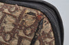 Authentic Christian Dior Trotter Hand Boston Bag Canvas Leather Brown 5373J