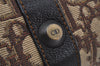 Authentic Christian Dior Trotter Hand Boston Bag Canvas Leather Brown 5373J