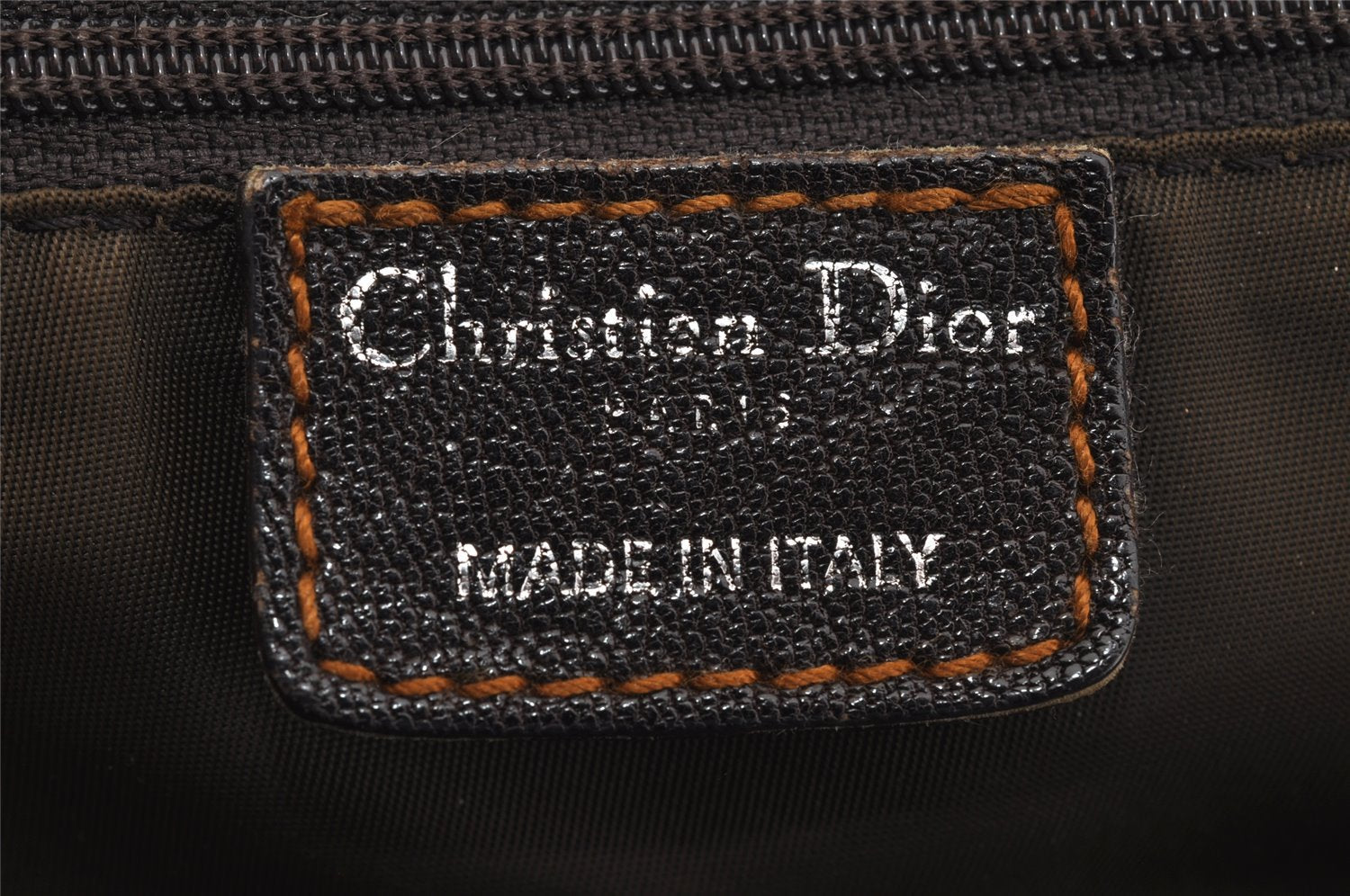 Authentic Christian Dior Trotter Hand Boston Bag Canvas Leather Brown 5373J