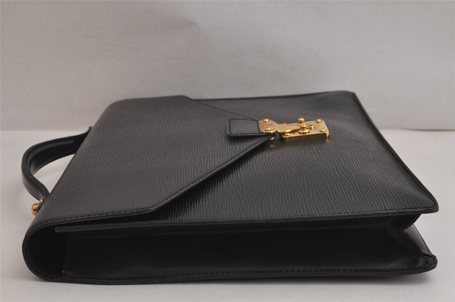 Auth Louis Vuitton Epi Porte Documents Bandouliere Briefcase M54462 Black 5374J