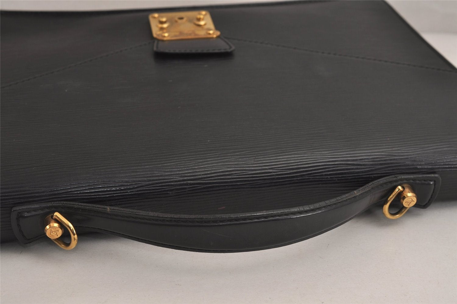 Auth Louis Vuitton Epi Porte Documents Bandouliere Briefcase M54462 Black 5374J