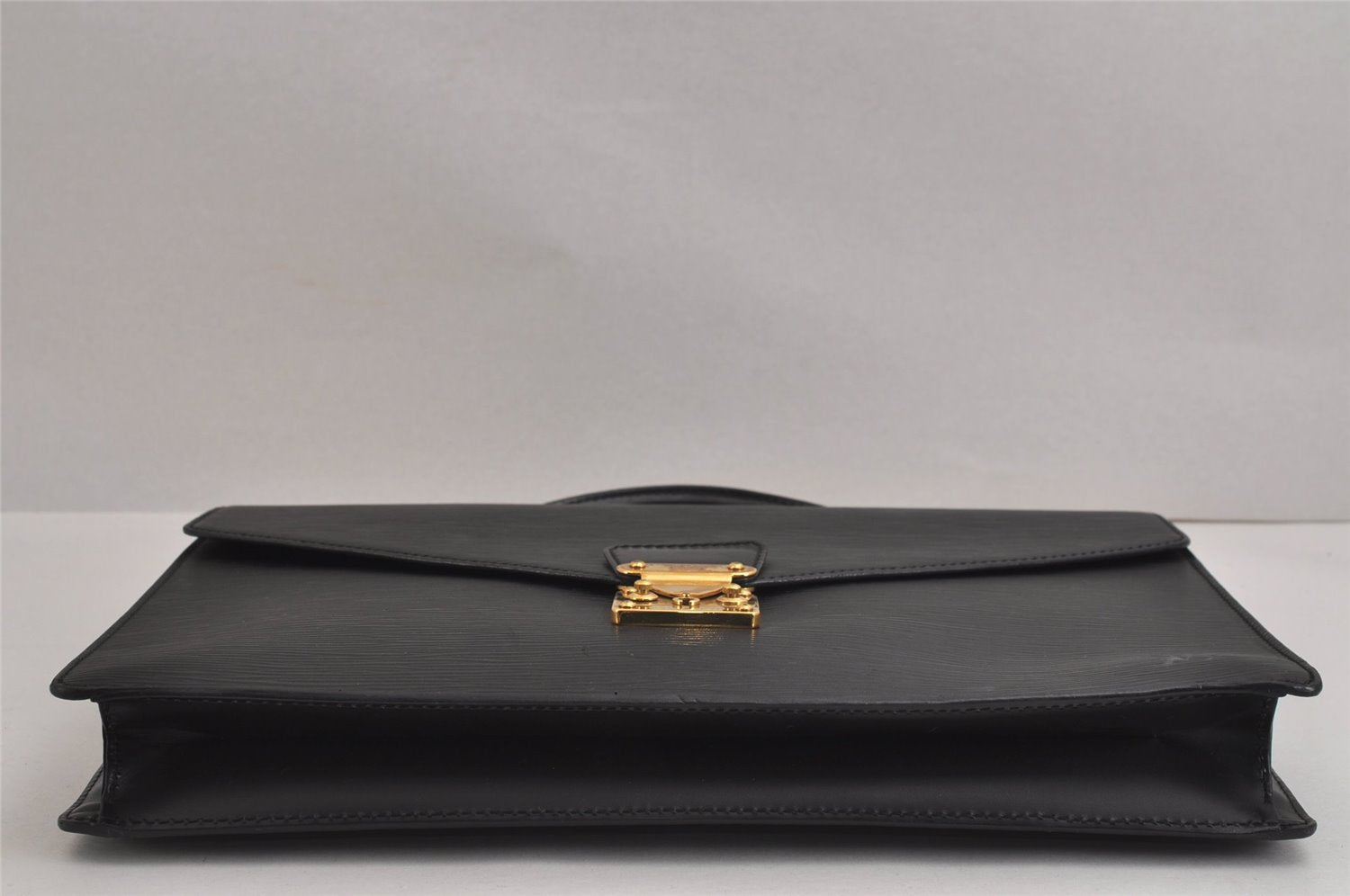 Auth Louis Vuitton Epi Porte Documents Bandouliere Briefcase M54462 Black 5374J