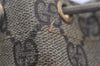 Authentic GUCCI Vintage Drawstring Hand Bag Purse GG PVC Leather Brown 5375I