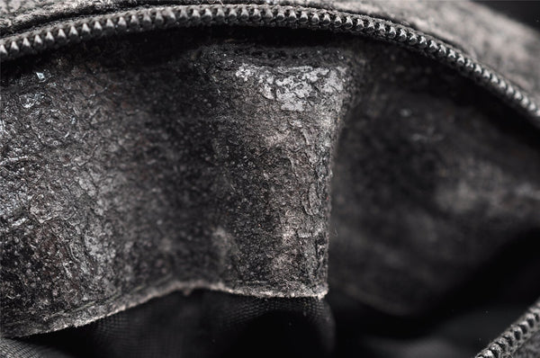 Authentic GUCCI Bamboo 2Way Shoulder Hand Bag Leather Black Junk 5376I