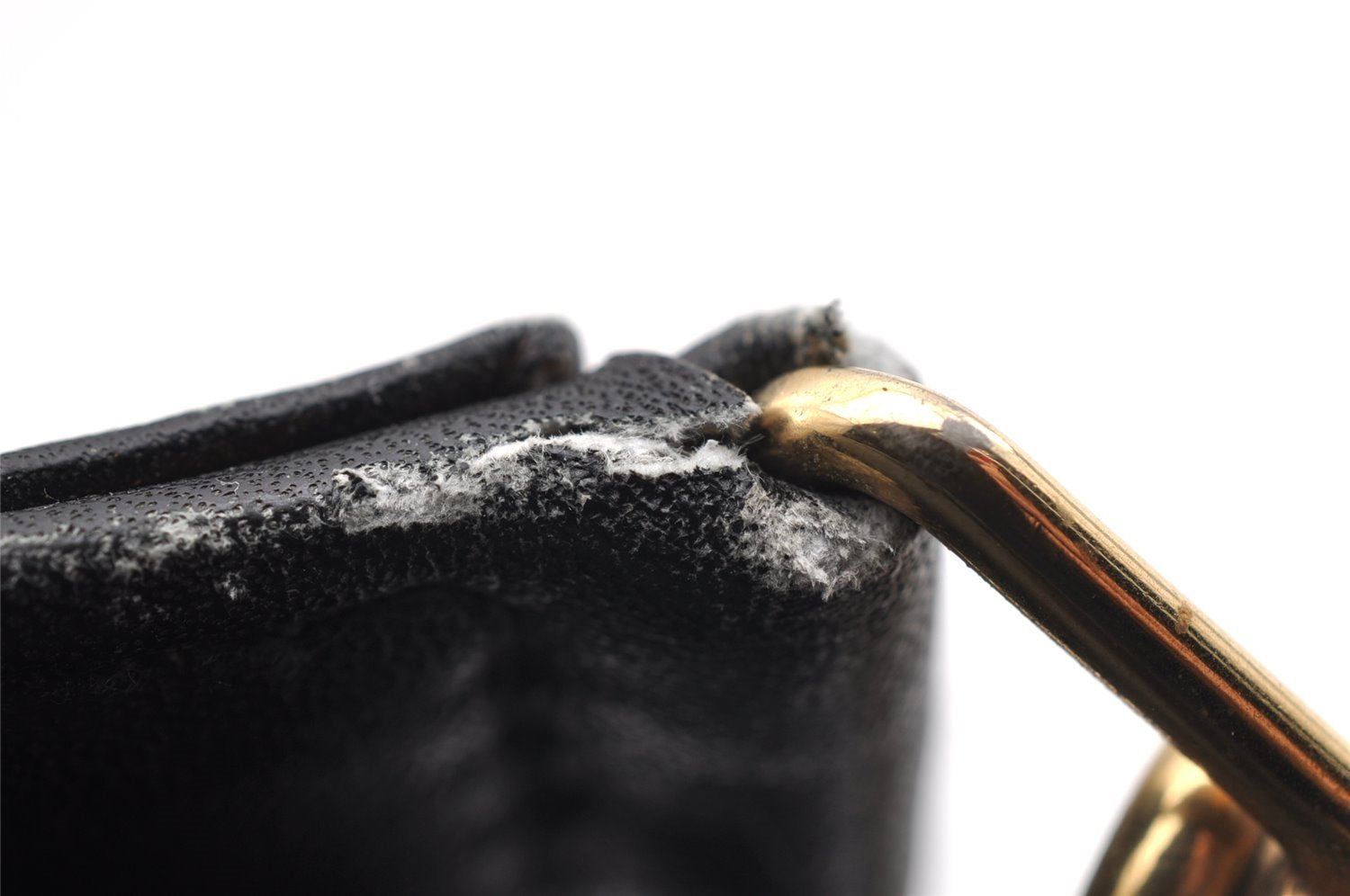 Authentic GUCCI Bamboo 2Way Shoulder Hand Bag Leather Black Junk 5376I