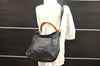Authentic GUCCI Bamboo 2Way Shoulder Hand Bag Leather Black Junk 5376I