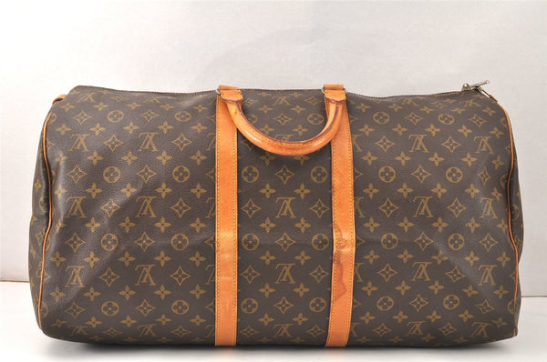 Authentic Louis Vuitton Monogram Keepall 55 Travel Boston Bag M41424 LV 5376K