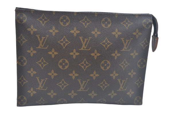 Auth Louis Vuitton Monogram Poche Toilette 26 Cosmetics Pouch Old Model LV 5377I