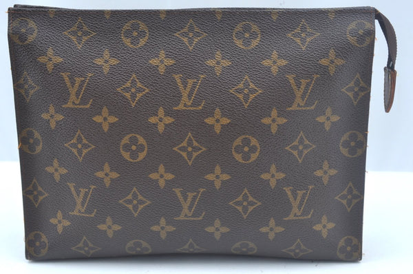 Auth Louis Vuitton Monogram Poche Toilette 26 Cosmetics Pouch Old Model LV 5377I
