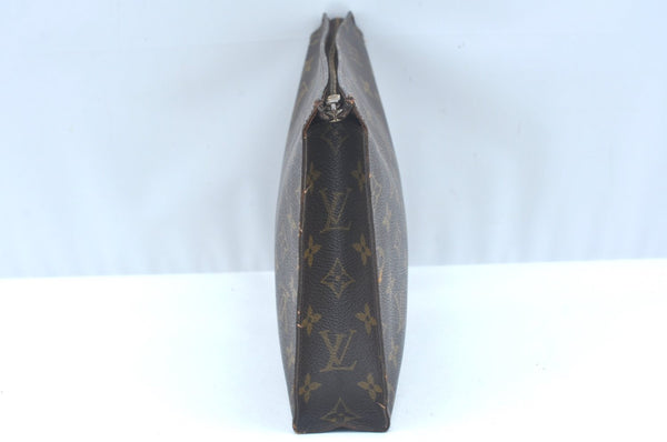 Auth Louis Vuitton Monogram Poche Toilette 26 Cosmetics Pouch Old Model LV 5377I
