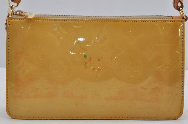 Authentic Louis Vuitton Vernis Lexington Hand Bag Pouch Yellow M91010 LV 5377J