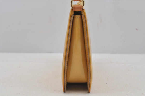 Authentic Louis Vuitton Vernis Lexington Hand Bag Pouch Yellow M91010 LV 5377J