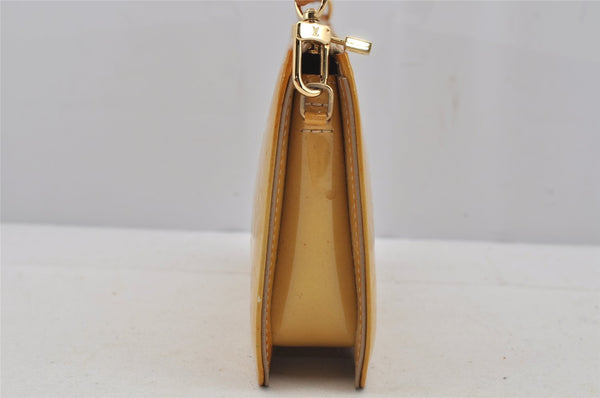Authentic Louis Vuitton Vernis Lexington Hand Bag Pouch Yellow M91010 LV 5377J