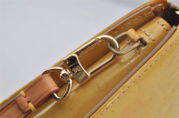 Authentic Louis Vuitton Vernis Lexington Hand Bag Pouch Yellow M91010 LV 5377J