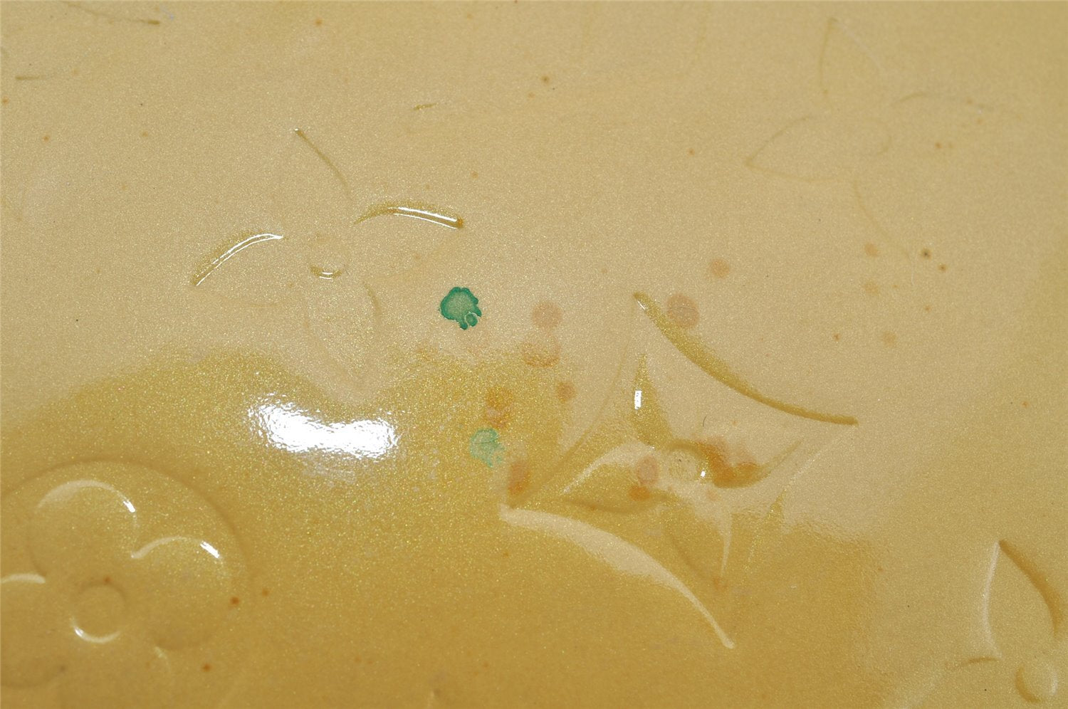 Authentic Louis Vuitton Vernis Lexington Hand Bag Pouch Yellow M91010 LV 5377J