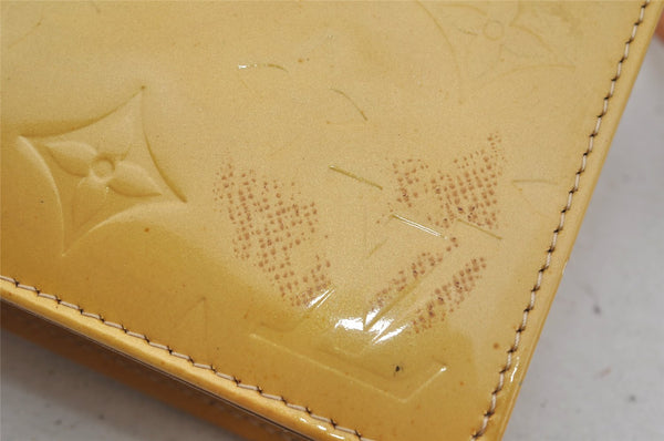Authentic Louis Vuitton Vernis Lexington Hand Bag Pouch Yellow M91010 LV 5377J