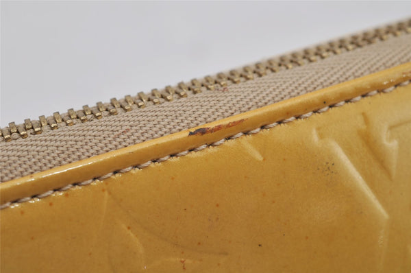 Authentic Louis Vuitton Vernis Lexington Hand Bag Pouch Yellow M91010 LV 5377J